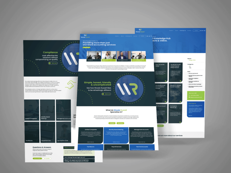 beautifully designed accountant website - Woods Russell